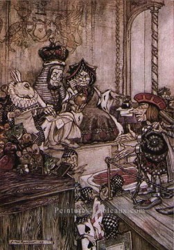  Alice Tableaux - Alice au pays des merveilles qui a volé les tartes illustrateur Arthur Rackham